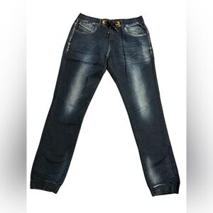 Diesel Industry Jean joggers dark blue stone washed pants size 34